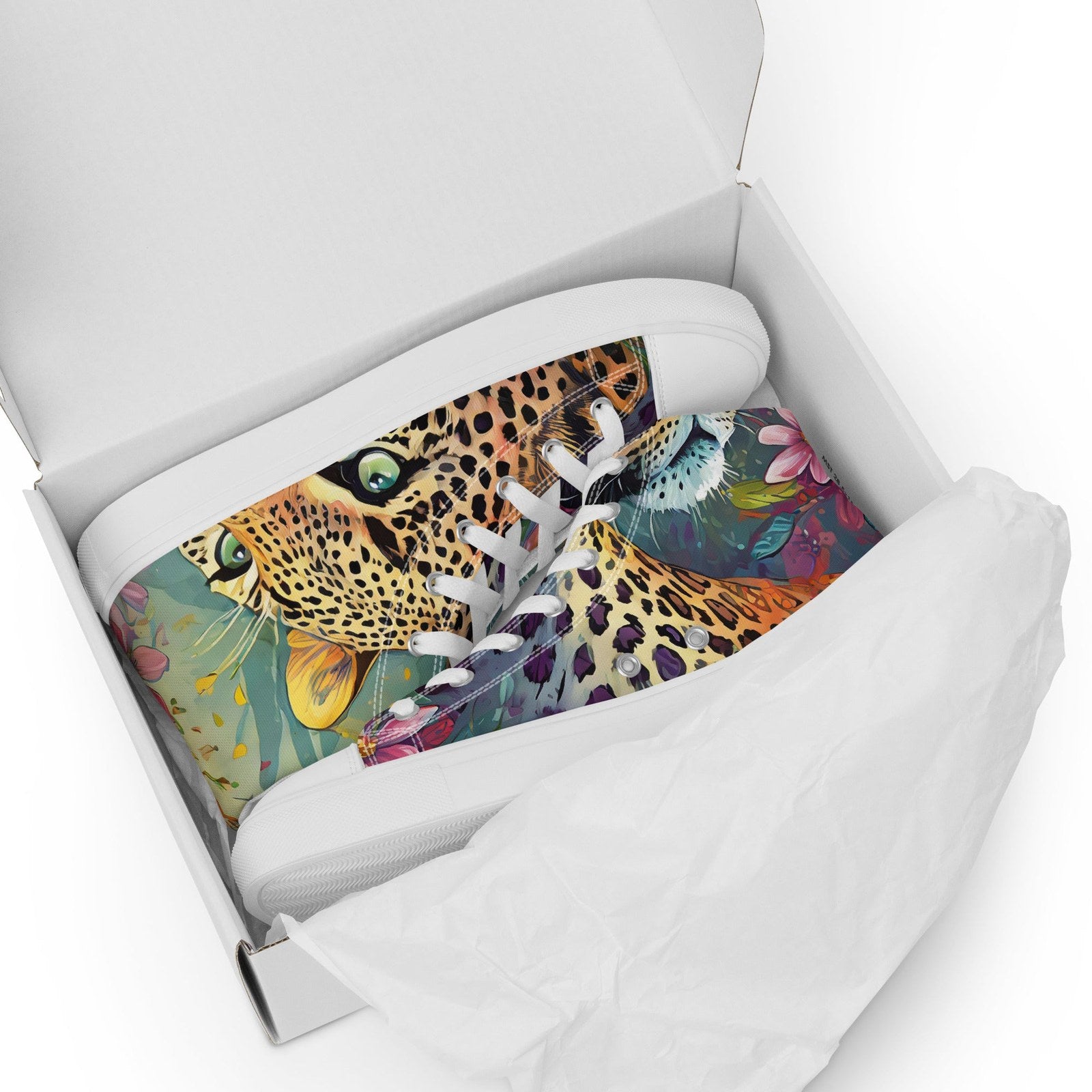 PNHF Wild Leopard Women’s High-Top Canvas Shoes