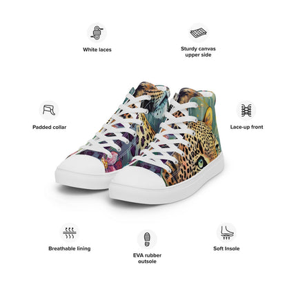 PNHF Wild Leopard Women’s High-Top Canvas Shoes