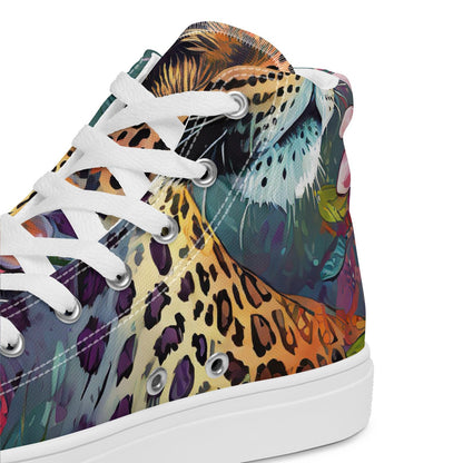 PNHF Wild Leopard Women’s High-Top Canvas Shoes