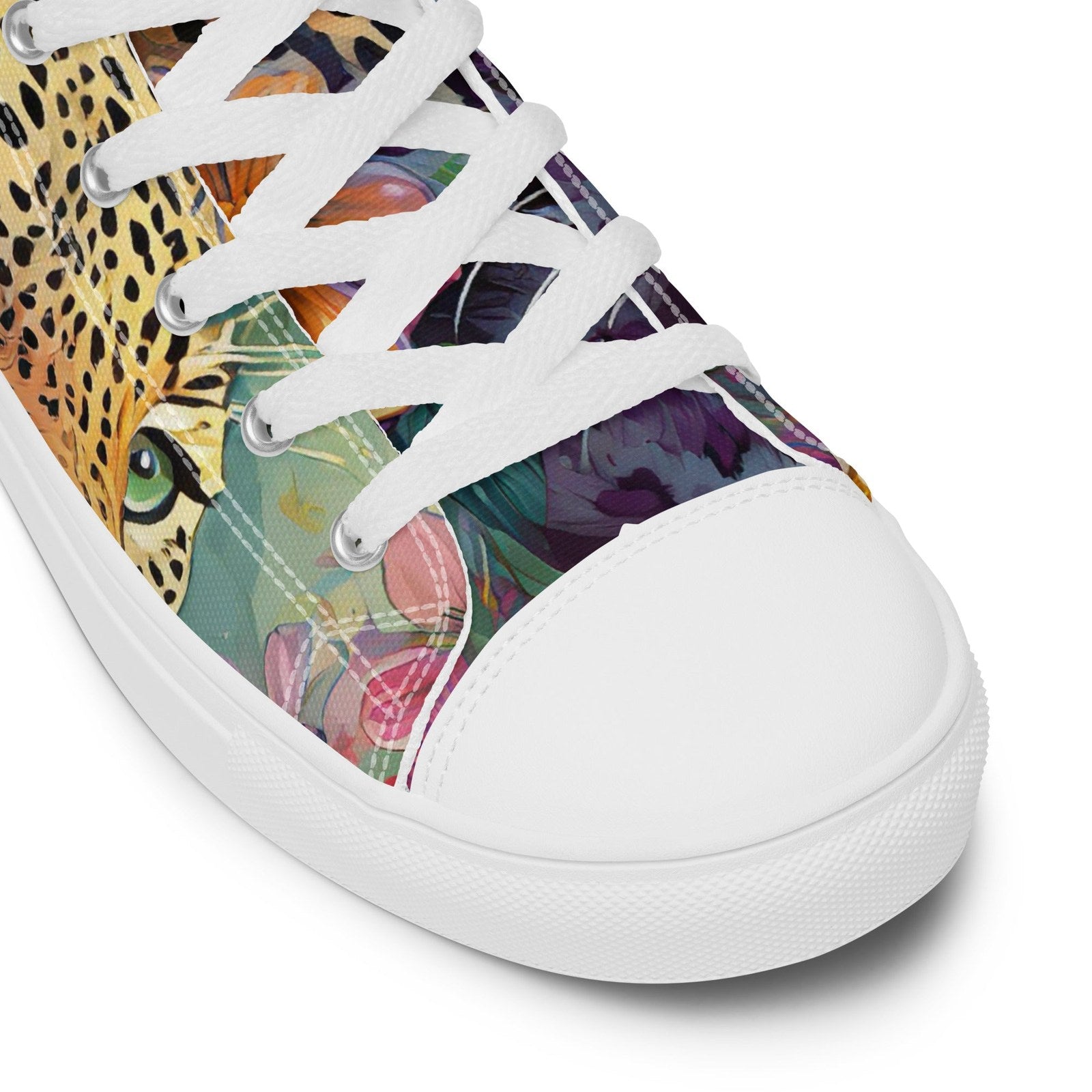 PNHF Wild Leopard Women’s High-Top Canvas Shoes